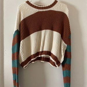 Cropped Striped American Eagle Sweater